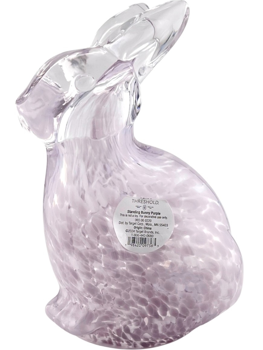 Confetti Pink Glass Bunny Figurine - Picture 2 of 2